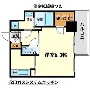 エスライズ御堂筋本町【6階】の間取り