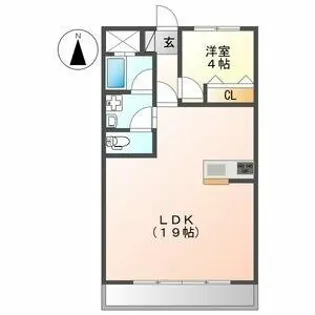 平安フジハイツ【4階】の間取り