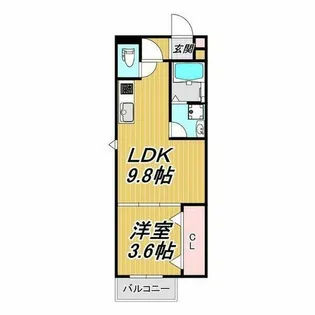 LECOCON豊田市駅【102号室】の間取り