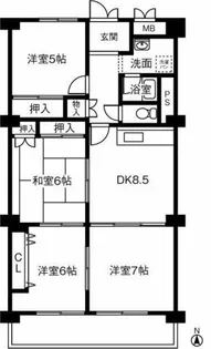 名鉄東一宮ハイツ【402号室】の間取り