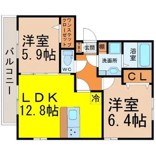 Casa terre(カーサテール)【3階】の間取り
