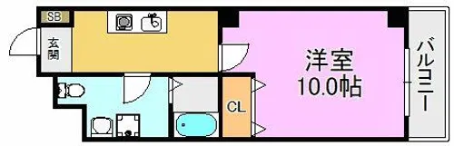 ミワパラディ荒本西【9階】の間取り