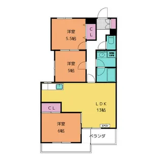 グレイスコート原【2階】の間取り