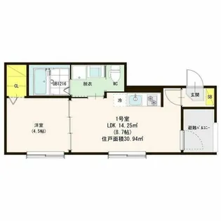 1LDKの間取り画像