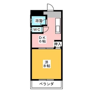 1DKの間取り画像