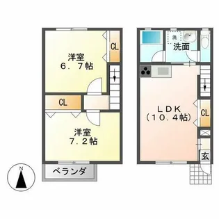 アプト大堀【1階】の間取り