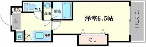 ラグゼ難波西Ⅰ【8階】の間取り