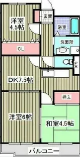 センターヒル橘【5階】の間取り