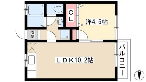 シャトー白菊【1階】の間取り