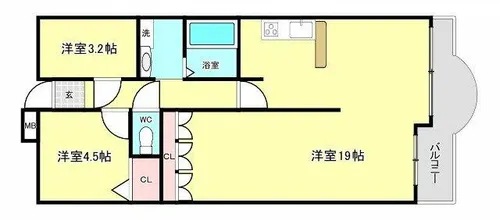 南海住吉清水丘グリーンコート【3階】の間取り