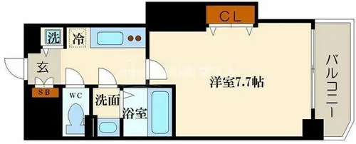 ラグゼ難波西Ⅰ【9階】の間取り