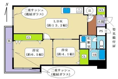 ロアジール難波【5階】の間取り