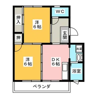 サンパレス香流【1階】の間取り