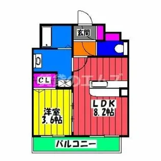 グランソレイユ大橋【305号室】の間取り