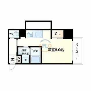 JJCOURT磯路Ⅲ【9階】の間取り