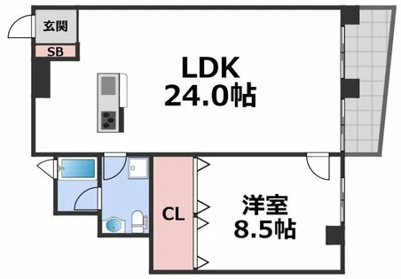レオーネ寺田町東【5階】の間取り