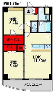 愛暮利伊フォーチュン北湊Ⅰ【3階】の間取り