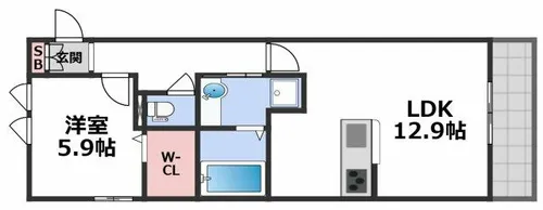 グランディール緑橋【1階】の間取り