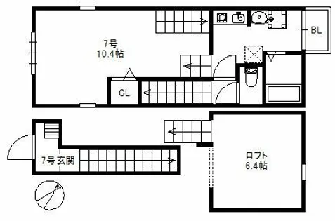 リックメゾン千早【1階】の間取り