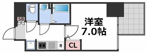 プレサンス心斎橋レヨン【13階】の間取り