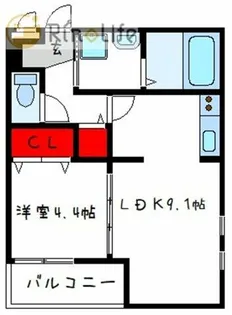 ベルドミール久宝園八番館【1階】の間取り
