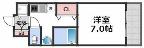 レジデンス大阪城前【4階】の間取り