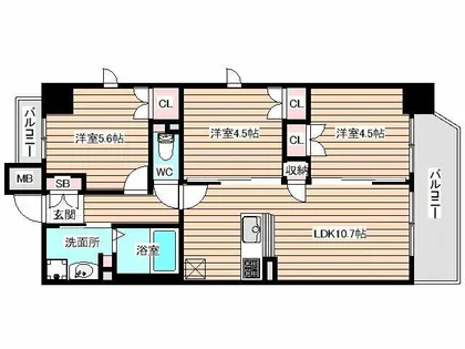 大拓ハイツ22【3階】の間取り