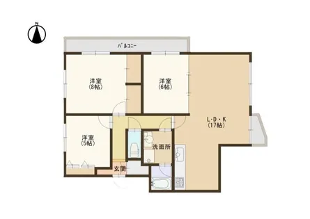 エギュー・ド・ブランシェ【201号室】の間取り