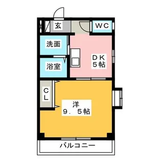 ルガールはざま【1階】の間取り