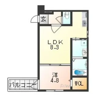 フジパレス城東東中浜Ⅲ番館【1階】の間取り
