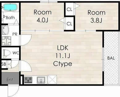 Leclerc IzumisanoⅡ(ルクレール泉佐野Ⅱ)【1階】の間取り