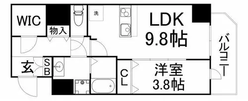 プレサンス松屋町グレース【15階】の間取り