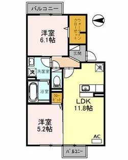 リバー ウエスト【2階】の間取り