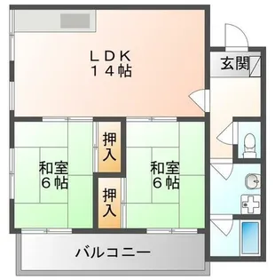 富士朝日町マンション【4階】の間取り