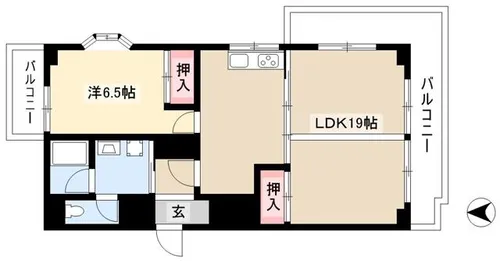 パールレジデンスⅡ【206号室】の間取り