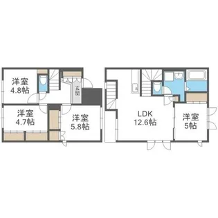 北海道札幌市西区西野五条8丁目【テラスハウス】の間取り