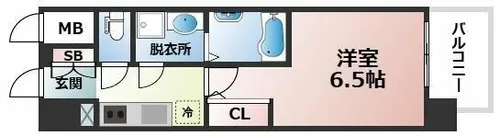 レジュールアッシュ都島ヴェルクレール【4階】の間取り