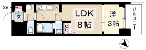 プレサンス ジェネ 上前津【8階】の間取り