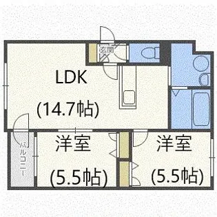 ル・グラン宮の沢【3階】の間取り