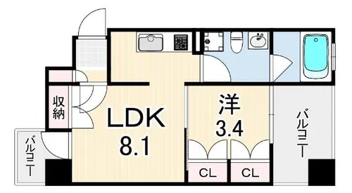 ジープラス【5階】の間取り