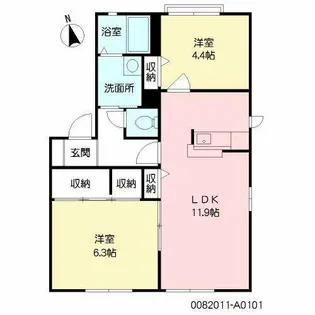 プランタン・パルク A棟【1階】の間取り