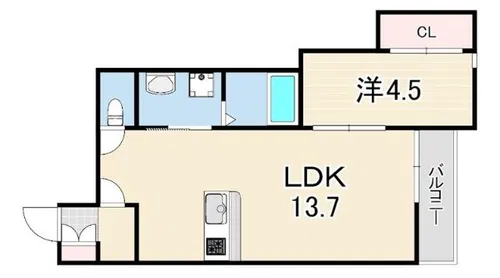 T-SQUARE摂津本山【2階】の間取り