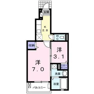 BERUSIONNYAMATE【1階】の間取り
