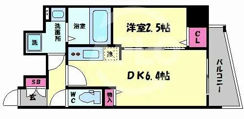 レオンコンフォート難波アッシュ【4階】の間取り