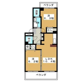 Onthe Hill【3階】の間取り