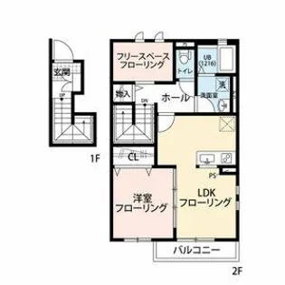クレール シャイン【205号室】の間取り