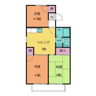 セジュールコガス【2階】の間取り
