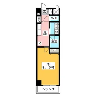 ニューシティアパートメンツ円上町【9階】の間取り