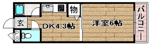 芥川ロイヤルマンション【A402号室】の間取り