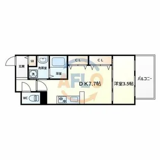 シスイル長居【3階】の間取り